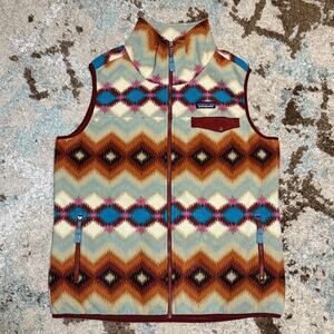 Patagonia Synchilla Aztec W's Snap T Vest Size XL Timber Twist Cinder Red 25495